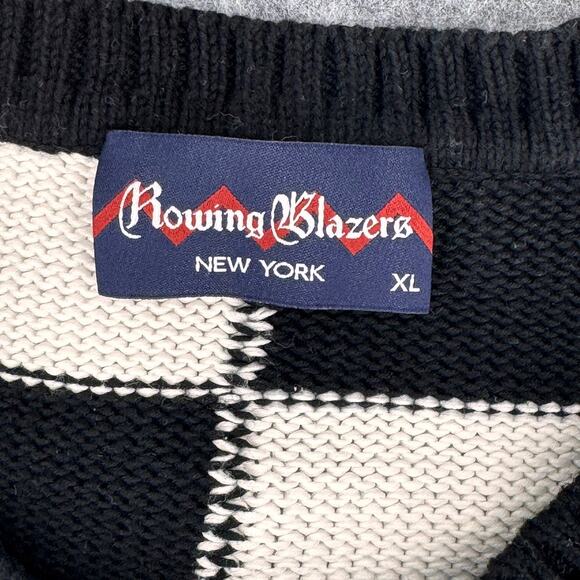 Rowing Blazers Lewis Chessman Knitted Chess Sweater Size XL - Picture 5 of 7